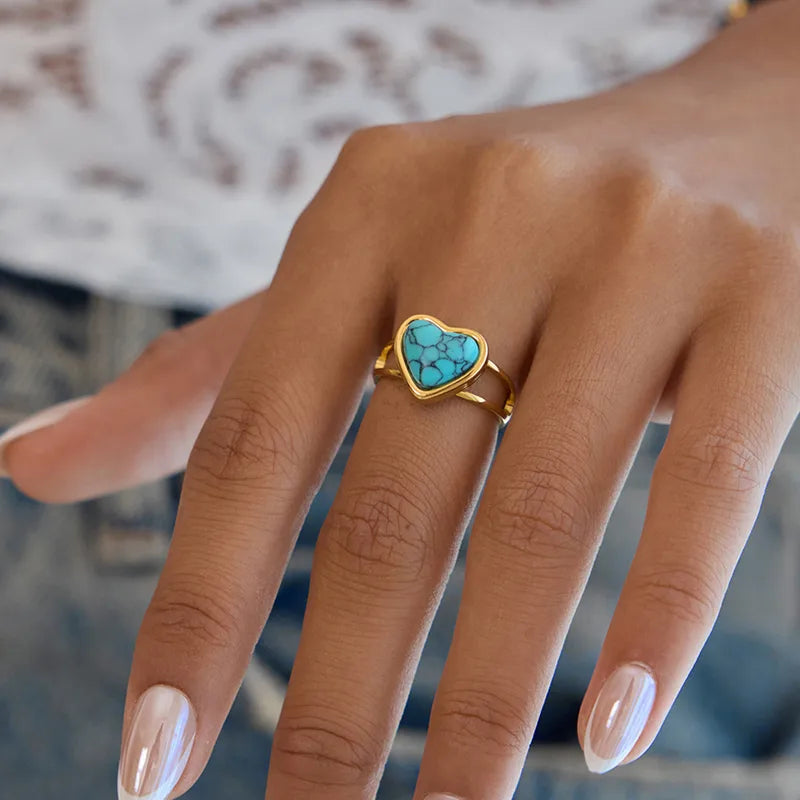 Turquoise Heart Ring
